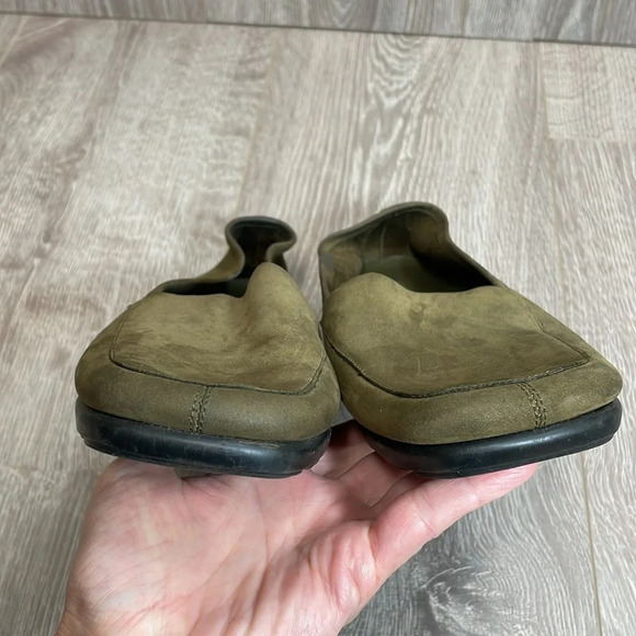 Covington Leather Suede Olive Green Slip On Loafers 9 - Picture 12 of 16